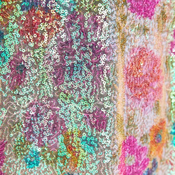 NWT ZARA PRINT SEQUIN BLOGGER SUMMER SHEER DRESS - Picture 7 of 8